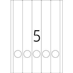 Štítky na zakladače A4 biele 38x297 mm papier matný nepriehľadný 125 ks.