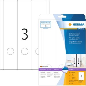 Štítky na zakladače A4 biele 61x297 mm...