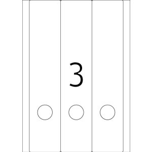 Štítky na zakladače A4 žlté 61x297 mm papier matný nepriehľadný 60 ks.