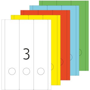 Štítky na zakladače A4 žlté 61x297 mm papier matný nepriehľadný 60 ks.