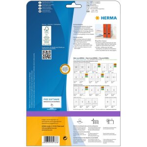 Štítky na zakladače A4 červené 61x297 mm papier matný nepriehľadný 60 ks.