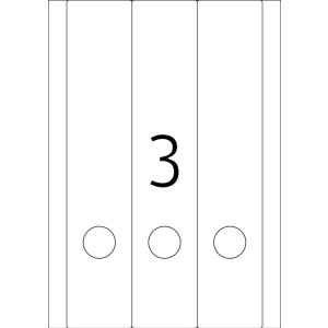 Štítky na zakladače A4 biele 59x297 mm papier matný nepriehľadný 75 ks.