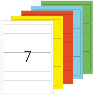 Štítky na zakladače A4 biele 192x38 mm papier matný nepriehľadný 70 ks.