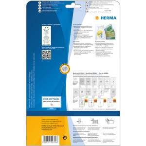 Etikety A4 biele 63,5x42,3 mm oválne Movables snímateľný papier matný 450 ks.