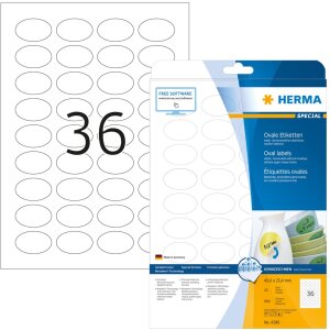 HERMA etikety A4 biela 40,6x25,4 mm oválne...