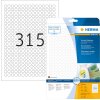 Štítky A4 biele Ø 10 mm okrúhle Movables snímateľný papier matný 7875 ks.