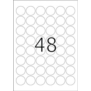 Etikety A4 biele Ø 30 mm okrúhle Movables...