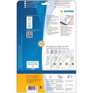 Štítky A4 biele 25,4x25,4 mm štvorcové Pohyblivé - snímateľný papier matný 1650 ks.