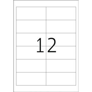Atramentové etikety A4 biely 96,5x42,3 mm matný papier 300 ks.