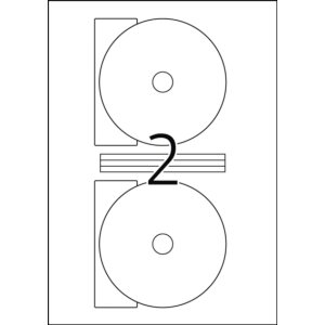 Atramentové etikety na CD A4 biele Ø 116 mm papier matný 50 ks.