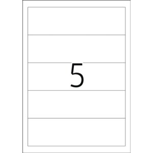 Hrebeňové štítky A4 biele 54x190 mm kartón nelepiace 125 ks.
