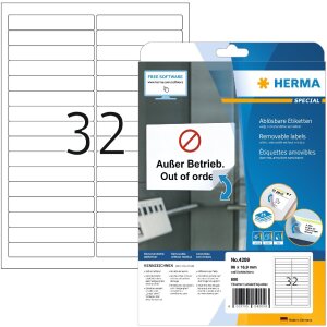 Etikety A4 biela 96x16,9 mm Pohyblivý...
