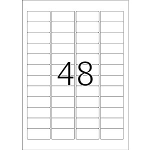 Štítky A4 biele 45,7x21,2 mm Pohyblivý snímateľný papier matný 1200 ks.
