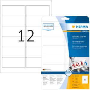 Etikety A4 biela 96x42,3 mm Pohyblivý...