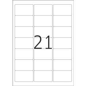 Adresné štítky A4 biele 63,5x38,1 mm...