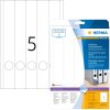 Štítky na zakladače A4 biele 38x297 mm Pohyblivý snímateľný papier matný nepriehľadný 125 ks.