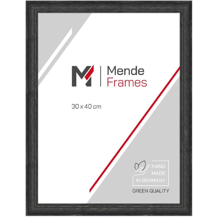 MendeFrames H470 Landhaus Bilderrahmen Schwarz 20x20 cm Kunstglas