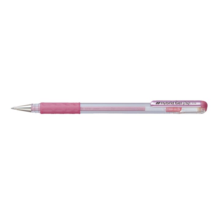 Pentel K118-MP Metalické gélové pero Hybrid Gel Grip 0,4 mm ružové
