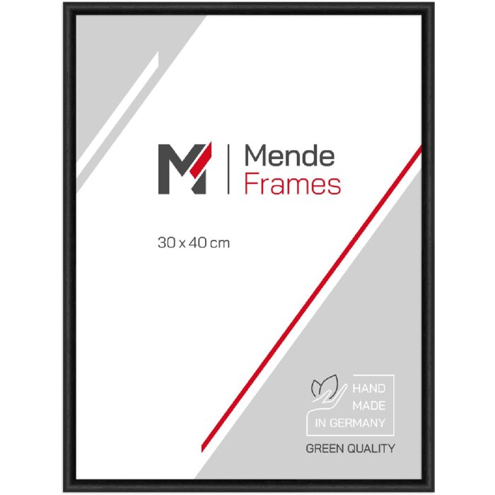MendeFrames Holzrahmen H003 schwarz 10x30 cm mit Museumsglas