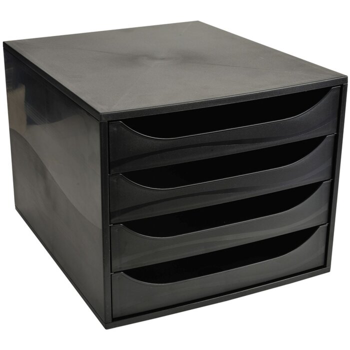 Zásuvkový box ECOBOX so 4 zásuvkami - čierny