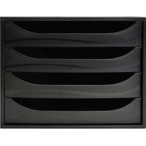 Zásuvkový box ECOBOX so 4 zásuvkami - čierny