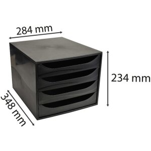 Zásuvkový box ECOBOX so 4 zásuvkami - čierny