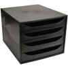 Zásuvkový box ECOBOX so 4 zásuvkami - čierny