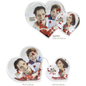 Dvojité fotografické srdce z akrylskla s...