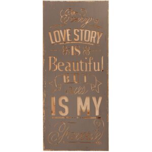 Textplatte Lovestory - 5H0289 Clayre Eef grau