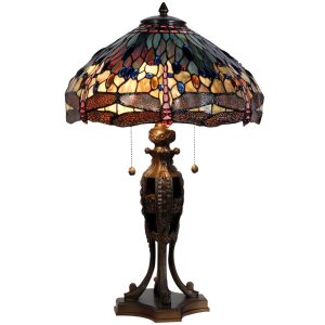 Stolová lampa Tiffany Ø 42x64 cm zelenej farby