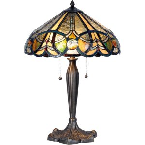 Stolová lampa Tiffany Ø 41x61 cm hnedej farby