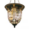 LumiLamp 5LL-5307 Závesné svietidlo Tiffany Ø 41x126 cm Béžové hnedé kovové sklo