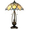 LumiLamp stolná lampa Tiffany stolná lampa Ø 40x60 cm modrá farebná