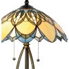 LumiLamp stolná lampa Tiffany stolná lampa Ø 40x60 cm modrá farebná
