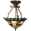 LumiLamp 5LL-5328 Stropné svietidlo Tiffany Ø 37x41 cm Hnedý béžový kovový sklenený trojuholník