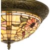 Lumilamp 5LL-5350 Stropné svietidlo Tiffany Ø 38x19 cm Béžová Ružové sklenené kvety trojuholník