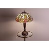 LumiLamp 5LL-5370 Tiffany stolová lampa Ø 47x61 cm zelená ružová sklenená ruža polkruhová