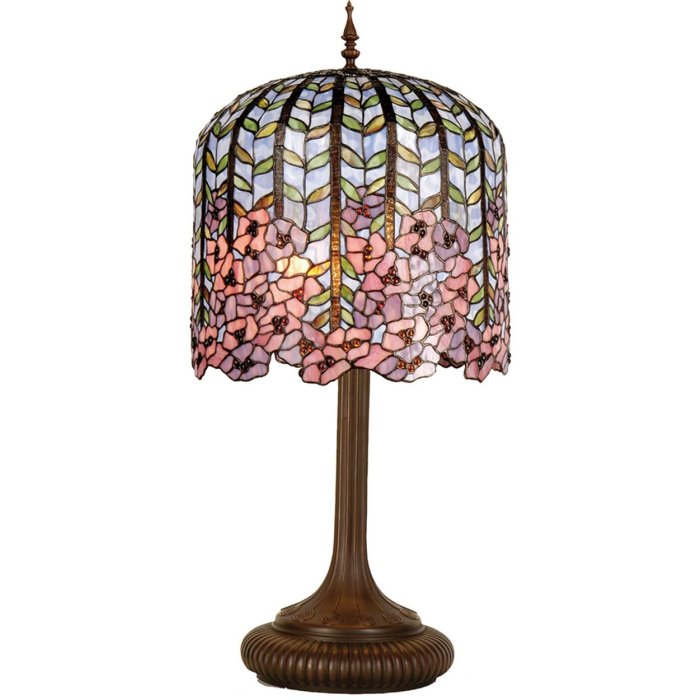 Stolová lampa Tiffany Ø 40x84 cm ružová farebná