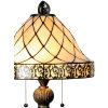LumiLamp 5LL-5408 Stolná lampa Tiffany Ø 36x62 cm Béžová Hnedý sklenený trojuholník