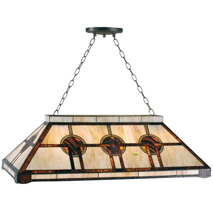 LumiLamp 5LL-5473 Závesné svietidlo Tiffany 92x47x126 cm béžovo-hnedé kovové sklo