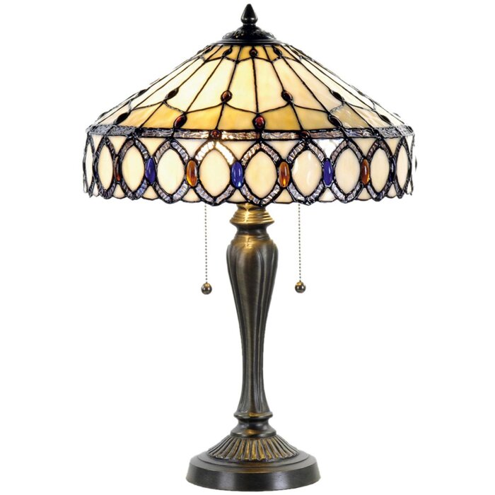 Stolová lampa Tiffany Ø 40x58 cm prírodná farebná