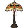 LumiLamp 5LL-5530 Tiffany stolová lampa Ø 41x67 cm červeno-zelená sklenená ruža polkruhová