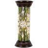 LumiLamp 5LL-5539 Stĺpik Tiffany Ø 31x78 cm Zelené biele sklo Kvety okrúhle