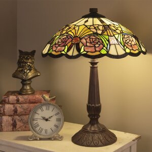 Stolová lampa Tiffany Ø 44x57 cm fialová farba