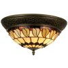 LumiLamp 5LL-5547 Stropné svietidlo Tiffany Ø 38x19 cm Béžová Hnedý sklenený trojuholník
