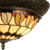 LumiLamp 5LL-5547 Stropné svietidlo Tiffany Ø 38x19 cm Béžová Hnedý sklenený trojuholník