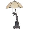 LumiLamp 5LL-5719 Tiffany stolová lampa Ø 41x70 cm Béžová sklenená stolová lampa