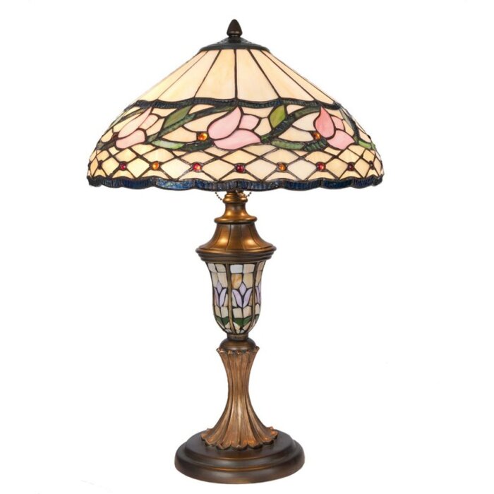 LumiLamp 5LL-5774 Tiffany stolová lampa Ø 40x60 cm ružová farebná