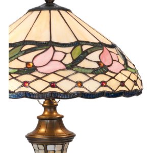 LumiLamp 5LL-5774 Tiffany stolová lampa Ø 40x60 cm ružová farebná