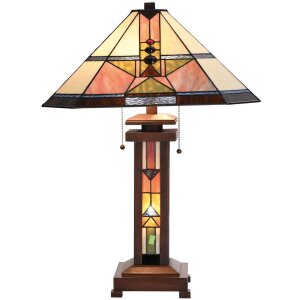 Stolná lampa Tiffany 48,5x69 cm ružová...